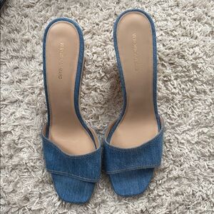Veronica Beard Denim Blue Mules